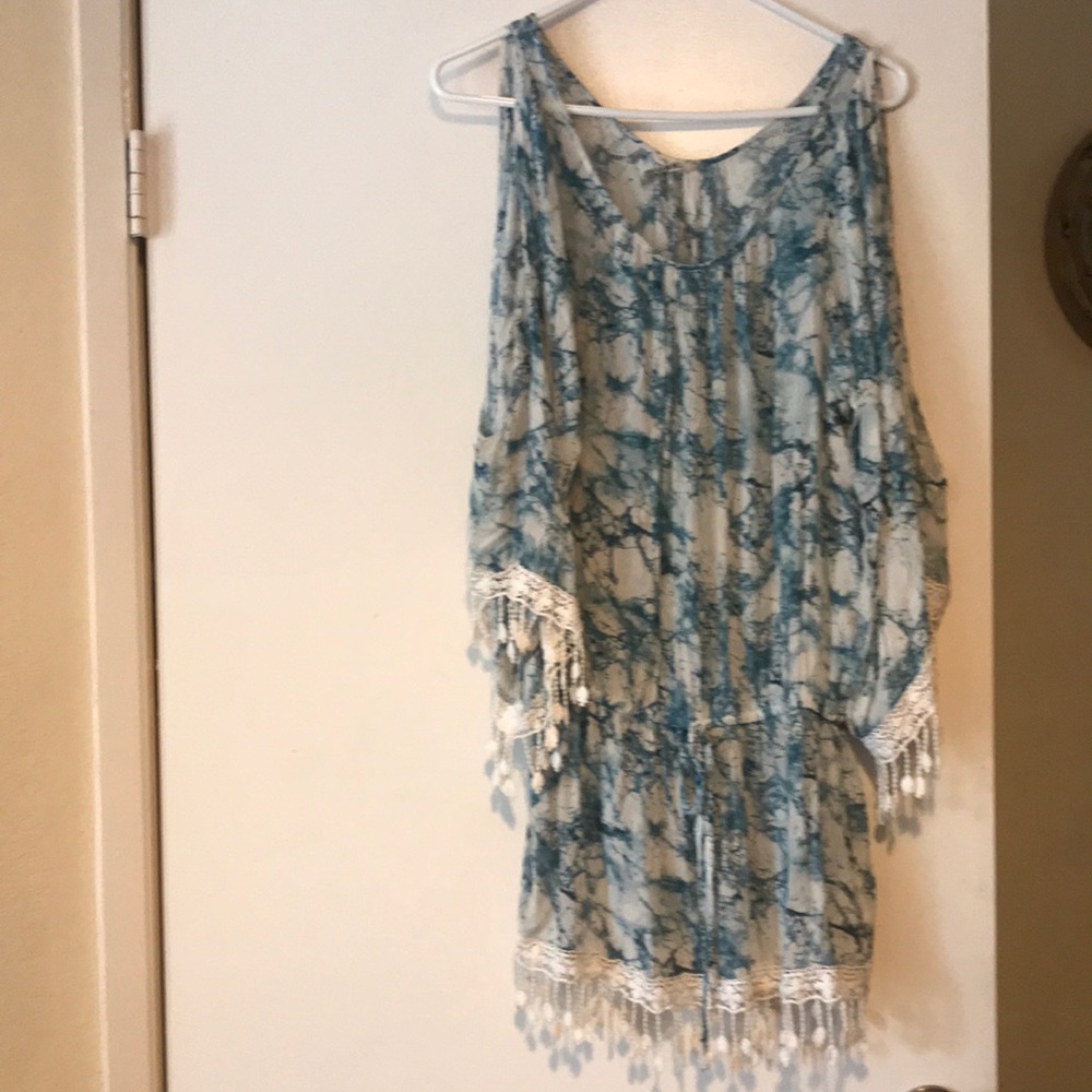 Open shoulder mini dress